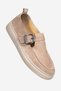 Sand Beige Genuine Leather Women's Summer Casual Shoes, Women's Casual Shoes - 4