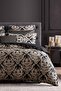 طقم غطاء لحاف مزدوج مع ملاءة مطاطية، بنقشة Damask، باللون البيج - 4