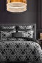 طقم غطاء لحاف مطاطي مزدوج DAMASK باللون الرمادي - 2