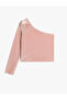 Bow Detailed One Shoulder Long Sleeve Velvet Blouse - 2