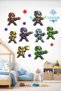 Star Kids Room Sticker Set - 9 Super Heroes and 170 Pieces