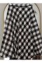 Women's Brown Hijab Plaid Patterned Long Skirt - 2