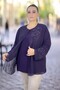 Sandy Fabric Inside, Stone Embroidered on the Outside, Chiffon Plus Size Women's Double Blouse - 2