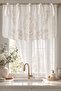Linen Look Embroidered Farbela Curtain Ecru (Measurements Width X Length) - 2