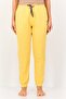 Women Graphic Print Drawstring Pajama Pants, Yellow