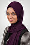 Practical Combed Cotton Shawl – Plum Color, Ready-To-Wear with Sponge on the Front, Suitable for All Seasons, Daily Use |   Shal Paradise - 2