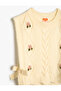 Knitted Sweater Sleeveless with Tie Sides and Crew Neck - 3