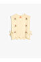 Knitted Sweater Sleeveless with Tie Sides and Crew Neck