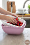 Bowl Set with Strainer 6 Liters – Square Bowl + Multi-Purpose Strainer Set of Two Vegetable and Fruit Washing Container Powder - 3