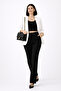 Women's Black High Waist Slimming Spanish Style Palazzo Trousers - 4