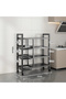 4-Tier Kitchen Storage and Organization Rack (Black) with Wheels and Basktes,for kitchen or baloncy - 3