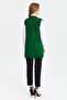 Women's Openwork Thin Knitwear Vest with Back and Skirt Green - 7