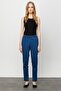 Women's Lace-Up Elastic Waist Jean Trousers Blue