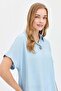Women's Brooched Maroken Shirt B. Blue - 2