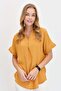 Women's Collar Stoned Maroken Shirt Mustard - 8