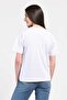 Avalon White Crew Neck Printed 100% Cotton Loose Fit Women's Tshirt - 4