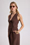 Nagmetah Back Windowed Brown Vest Trousers Set - 3