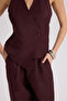 Nagmetah Back Windowed Burgundy Vest Trousers Suit - 7