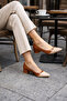 Dino Large Size Patent Leather Casual Shoes - Brown Cream - 8