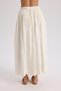 Gabbiano Lace-Up Pleated Ecru Linen Skirt - 5