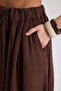 Gabbiano Lace-Up Pleated Brown Linen Skirt - 8