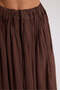 Gabbiano Lace-Up Pleated Brown Linen Skirt - 7