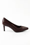 Genuine Leather Claret Red Stiletto Women's Shoes - Rgn80123
