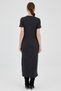Black Short Sleeve Corded Fabric Tight Dress 8131A - 5