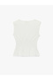 Bürümcük Fabric Gipeli Boat Neck Bow Detailed Waist Accent Sleeveless Blouse - 6