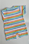 Baby Striped Short Sleeve Romper with Pocket Detail - 2