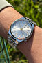 Men's Metal Cord White Dial Premium Design Calendar Wristwatch