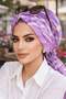 Lilac Geometric Pattern Buckle Bonnet