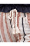Girl's Strappy Cropped Black T-Shirt Striped Pants Top and Bottom Set - 7