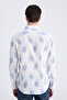 Ds Damat Slim Fit Blue Printed 100% Cotton Shirt - 3