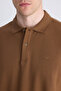 Ds Damat Regular Fit Brown Pique Textured 100% Cotton T-Shirt - 2
