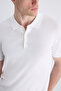 Ds Damat Slim Fit White Plain Knit Summer Rayon Knitwear T-Shirt - 2