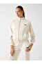 High neck full-zip sweater