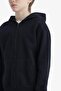 Boy's Navy Blue Hooded Zippered School Cardigan with Pockets X5844A624Au - 4