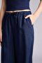 Wide Leg Linen Blend Trousers E1981Ax25Sm - 4
