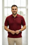 Non-Sweating Burgundy Knit Polo Neck T-shirt - 4