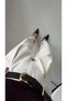 Cream Belt Pack Stretch Fabric Pants
