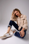 Vella Beige Women's Lace-Up Casual Sports Shoes Casual Non-Slip Comfortable Sole Gold Glitter Lightweight Sneaker - 3