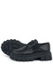 Black Crinkled Patent Leather Genuine Leather Lace-Up Girls Oxford School Shoes - 6