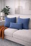3-Pack Cotton Textured Woven Cushion Cover Indigo