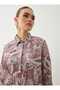 Shawl Patterned Wide Cut Tunic - Powder Patterned - - 6