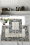 Non-Slip Base Washable 2 Piece 60x100 - 50x60 Bathroom Carpet Mat Toilet Seat Set - 3