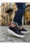 Ba0423 Thick High Sole Black Lace-Up Sports Men's Shoes Daily Use - 2