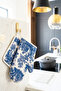 2-Piece Kitchen Glove Set French Country Pattern Thermally Insulated Oven Pot Tray Holder Set - 2