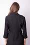 Women's Double-Breasted Pocket Flap Sleeves Slit Lightweight Stretch Fabric Fabric Short Jacket-Black - 7
