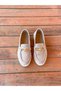 Beige Suede (Osse) Gold Spiral Buckle Detail Women's Loafers - 5